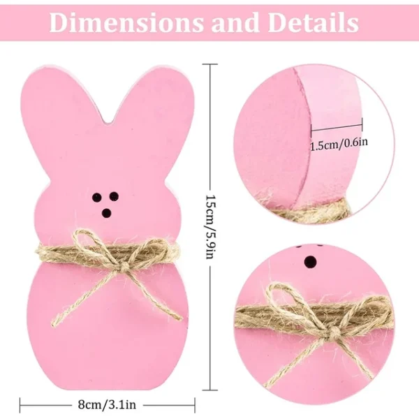 3Pcs Easter Sign Bunny Rabbit - Image 3