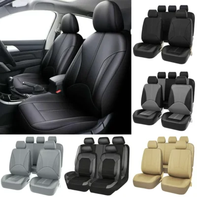 Universal Car Seat Cover 5 Seats Leather Full Set Waterproof