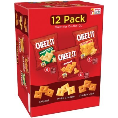 Variety Pack Cheese Crackers, Baked Snack Crackers, 12 Count