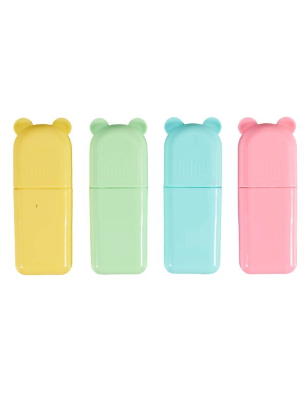 Bear Mini Highlighters: Compact and Colorful 4-Pack - Image 4