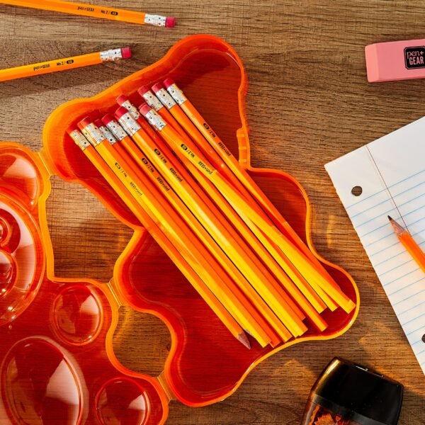 The Perfect Stationery Companion: Plastic Orange Bear Pencil Box - Image 6