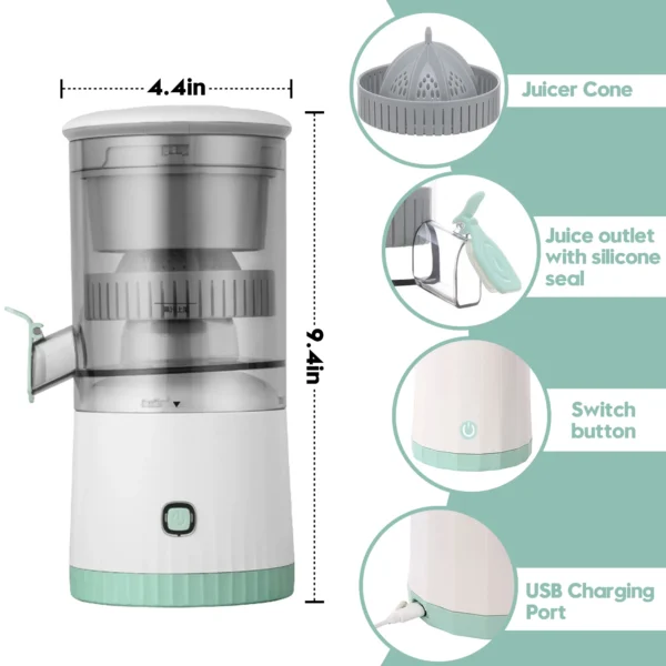 Electric Citrus Juicer, Juicer Machine, USB Charging Wireless - Image 5