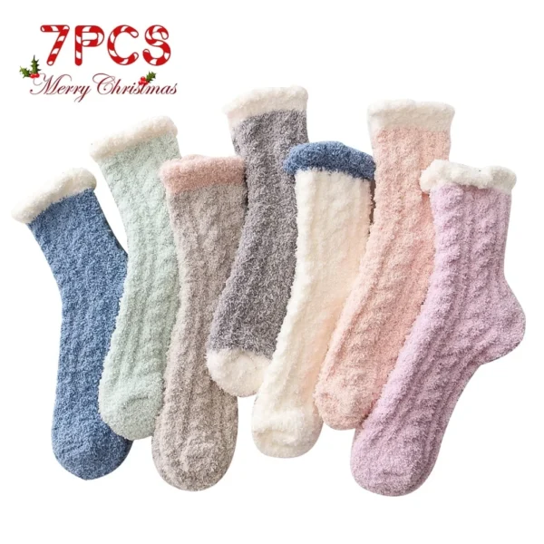 7 Pairs Fuzzy Socks for Women